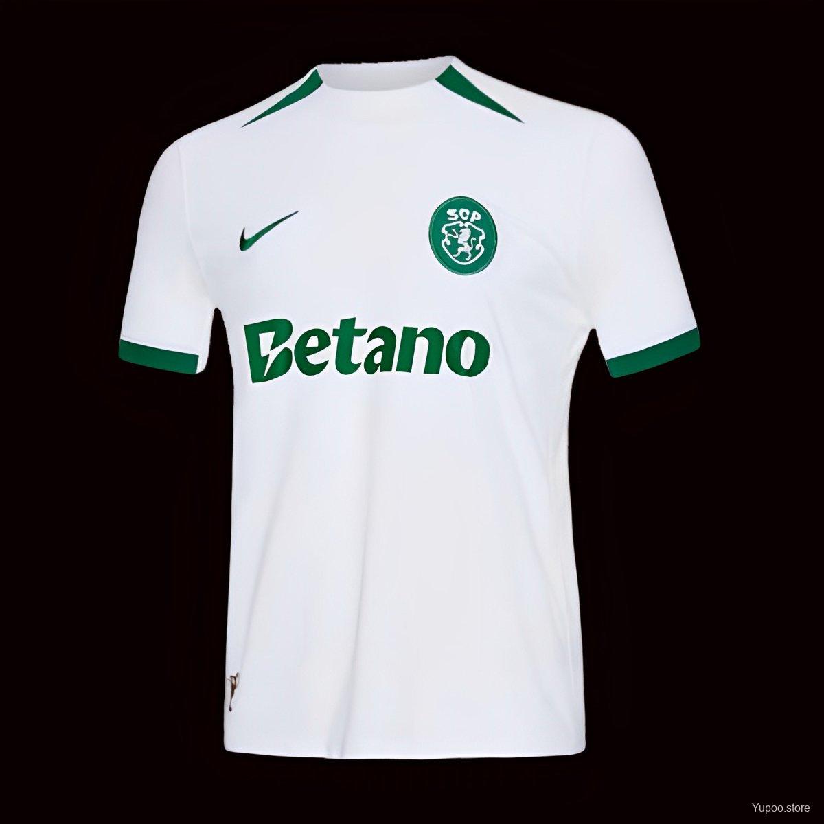 Camiseta de fútbol Sporting CP 2024/25 VISITANTE MANGA CORTA VERSION FAN
